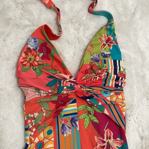 Johnny Was Colorful Floral  One Piece Swimsuit - Picture 2 of 8